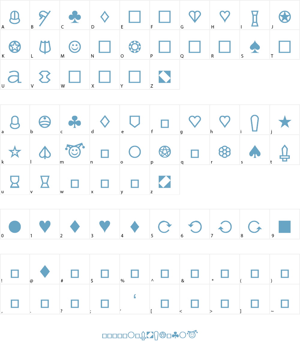 Cards Font Character