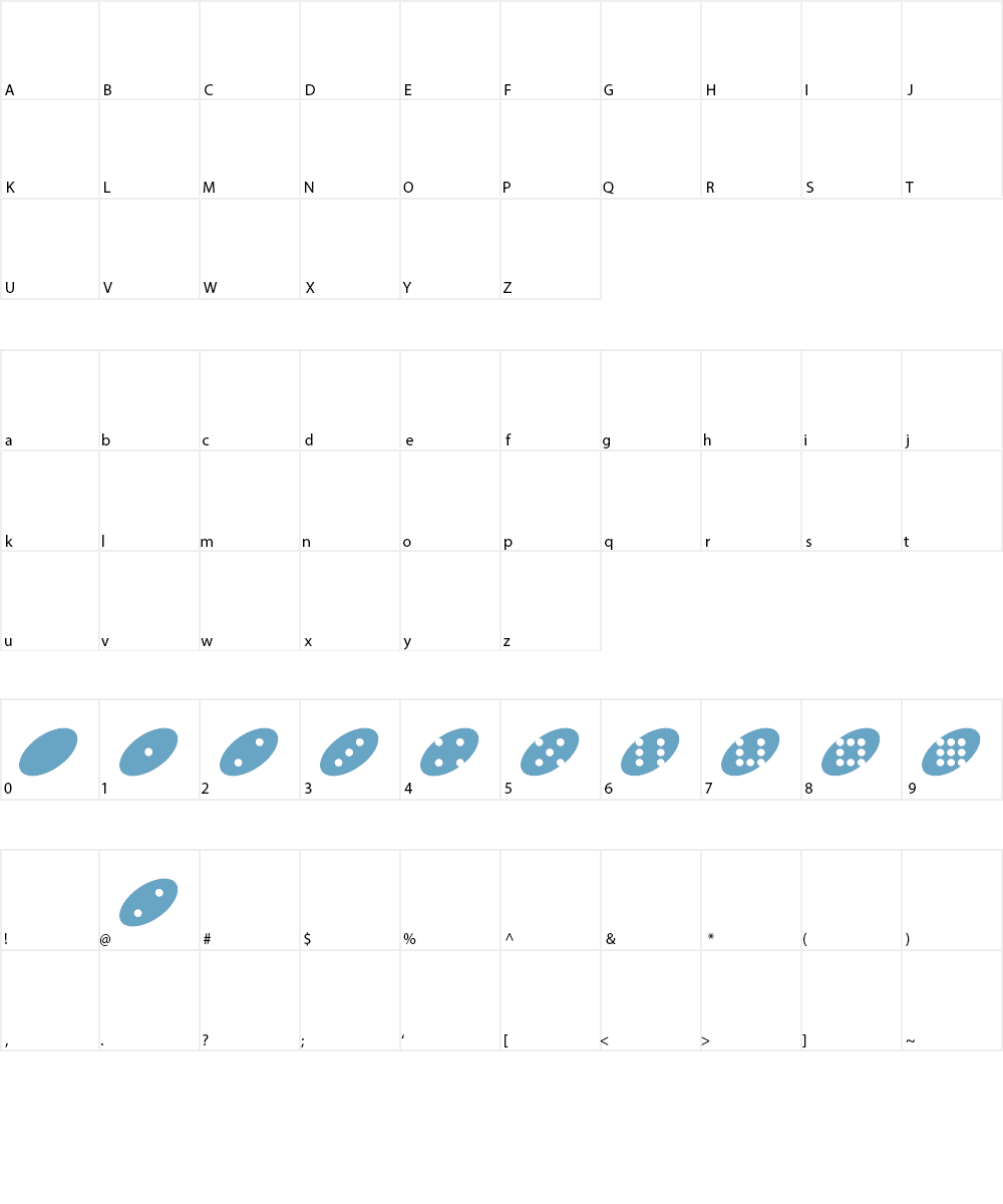 Domino Font Character