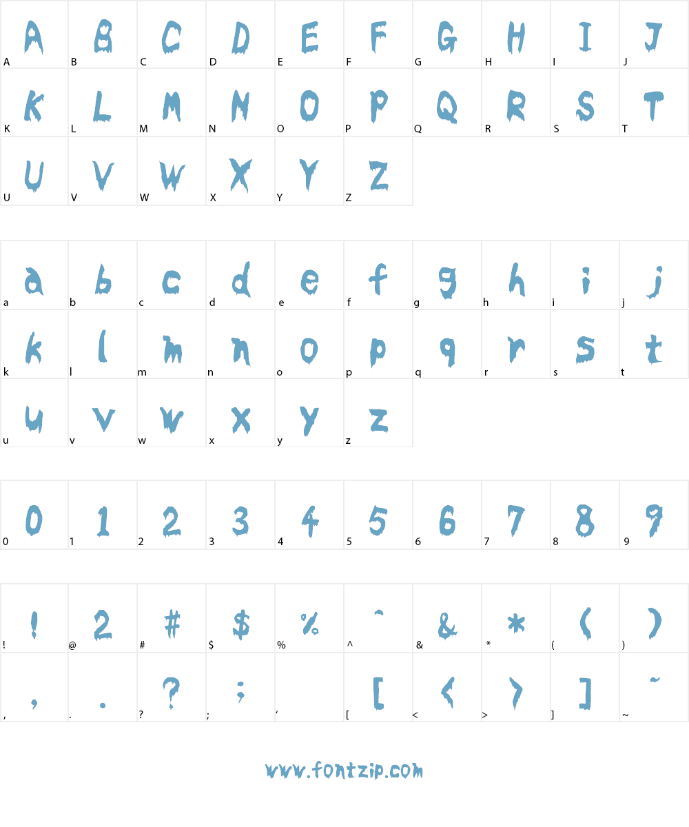 Bloodyslime Font Character