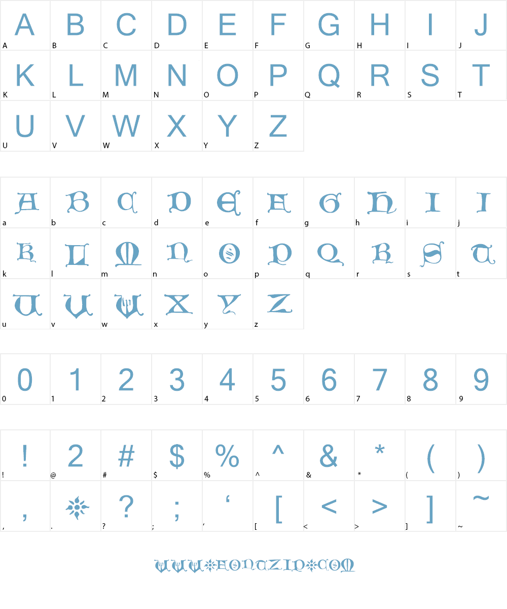 Hours in the Rain Font Character