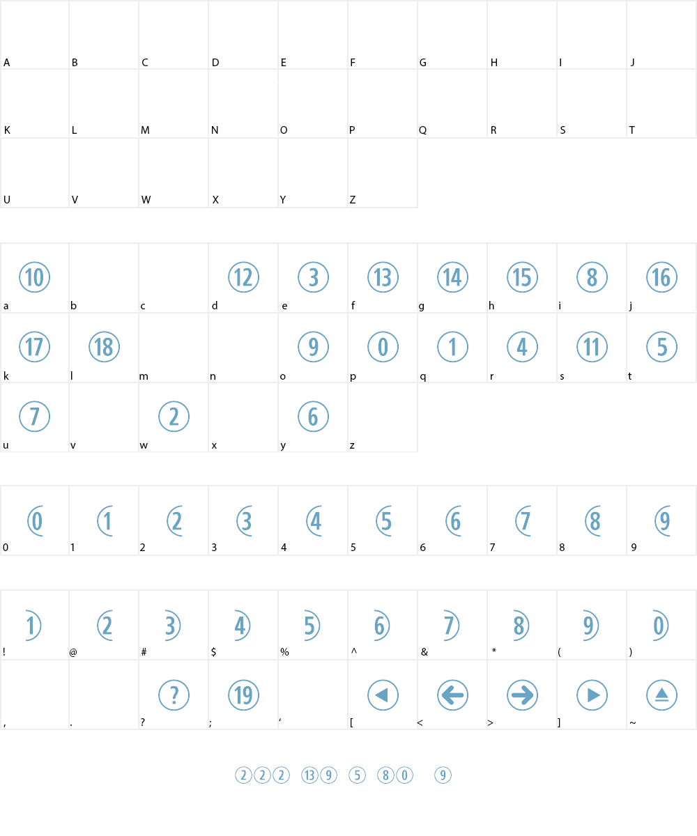 CombiNumerals Font Character