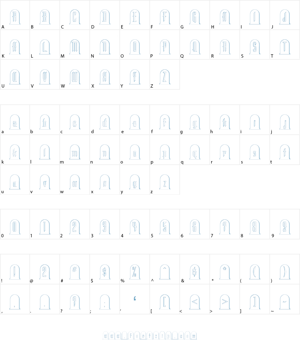 Headstone Font Character