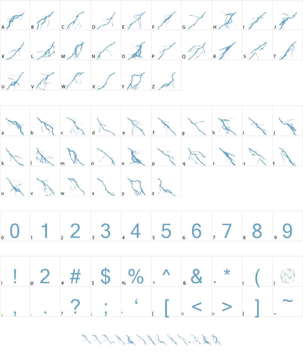 Lightning Bolts Font Character