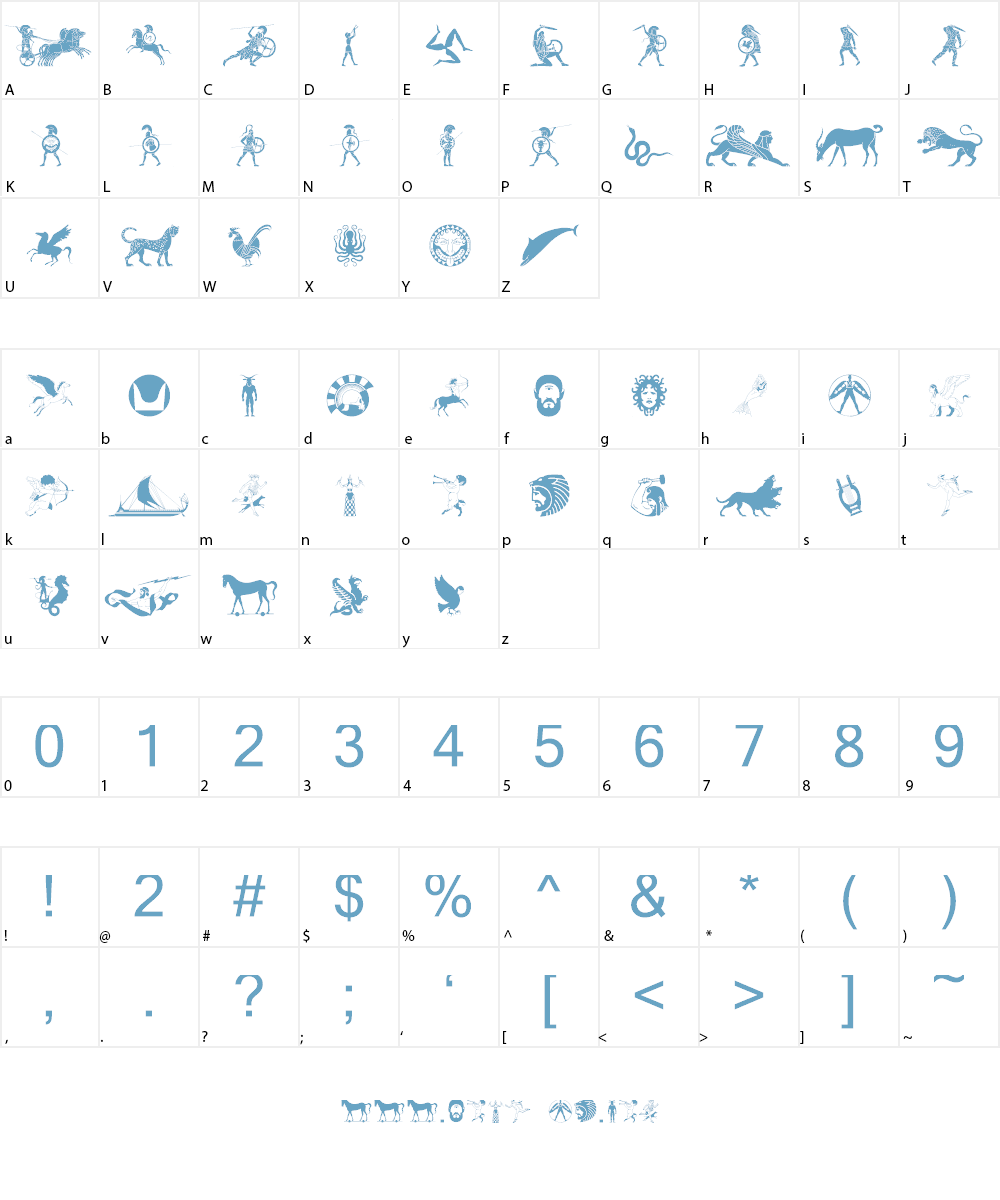 Mythical & Hoplite Noodgies Font Character