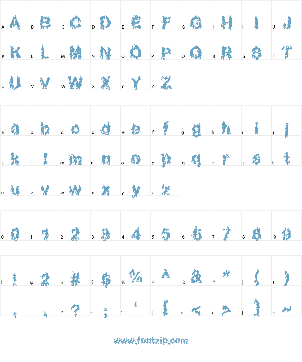 Nuclear Blast Font Character