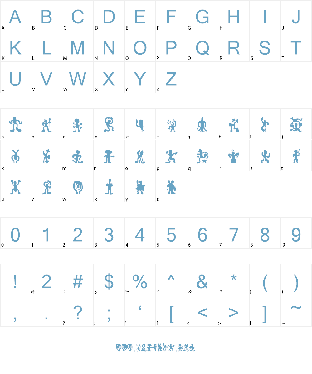 number one Font Character