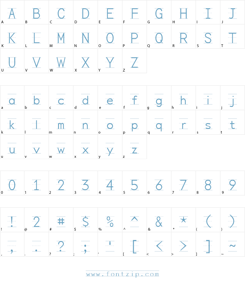 Penmanship Print Font Character
