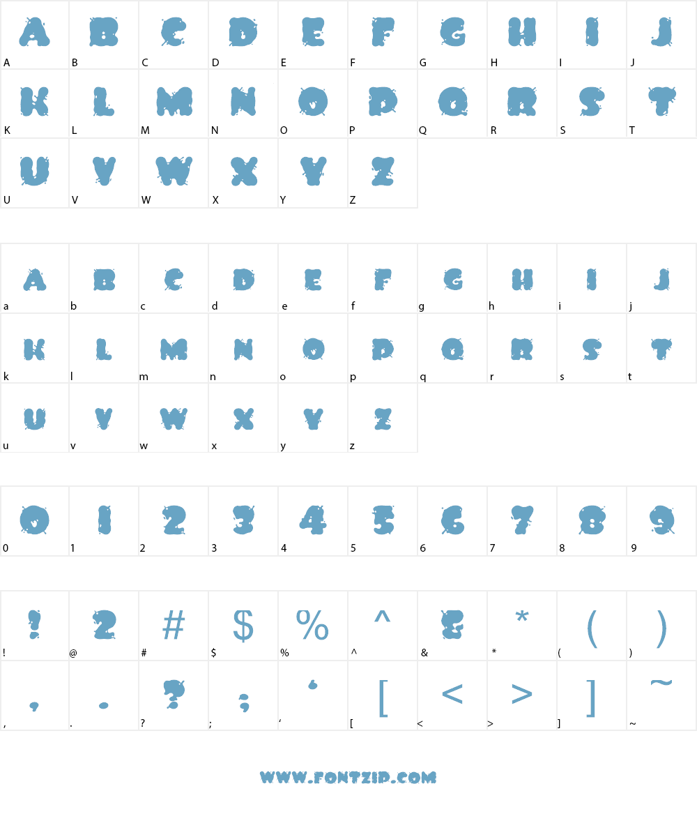 Spilt Ink Font Character