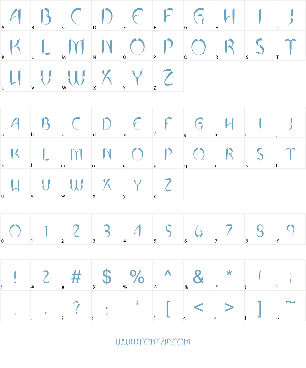 Talons Font Character