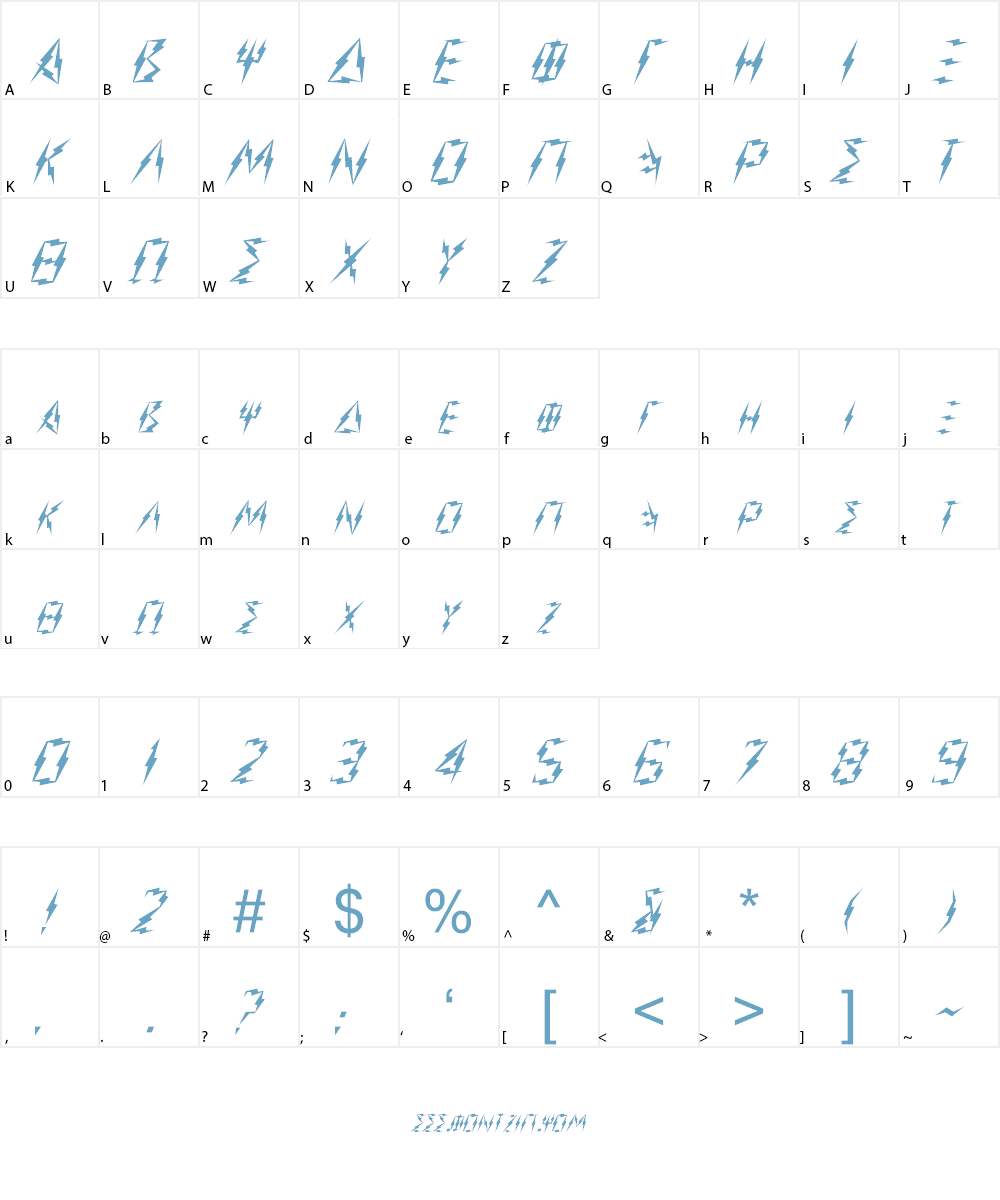 Zeus Font Character