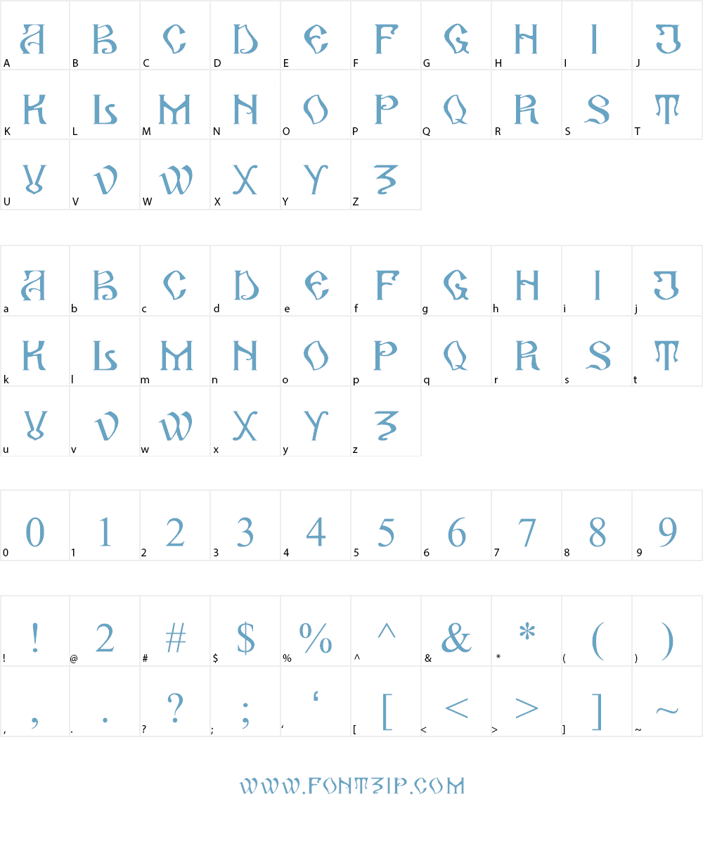 Arhaic Romanesc Font Character