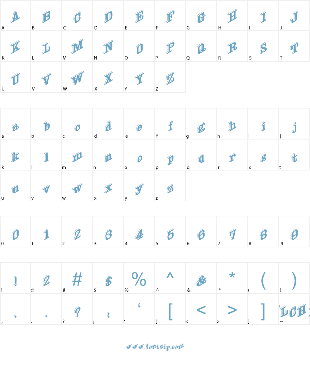 Dry Gulch Font Character