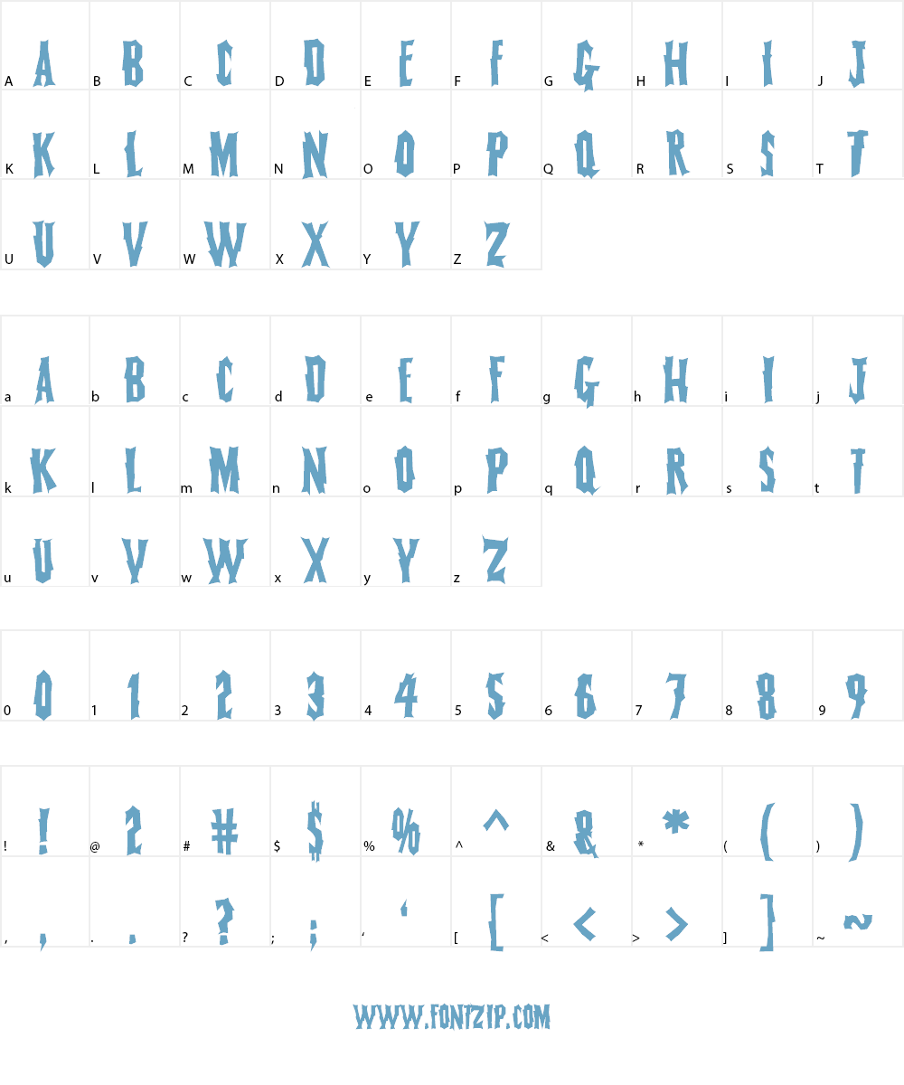 Fearless Vampire Killer Font Character