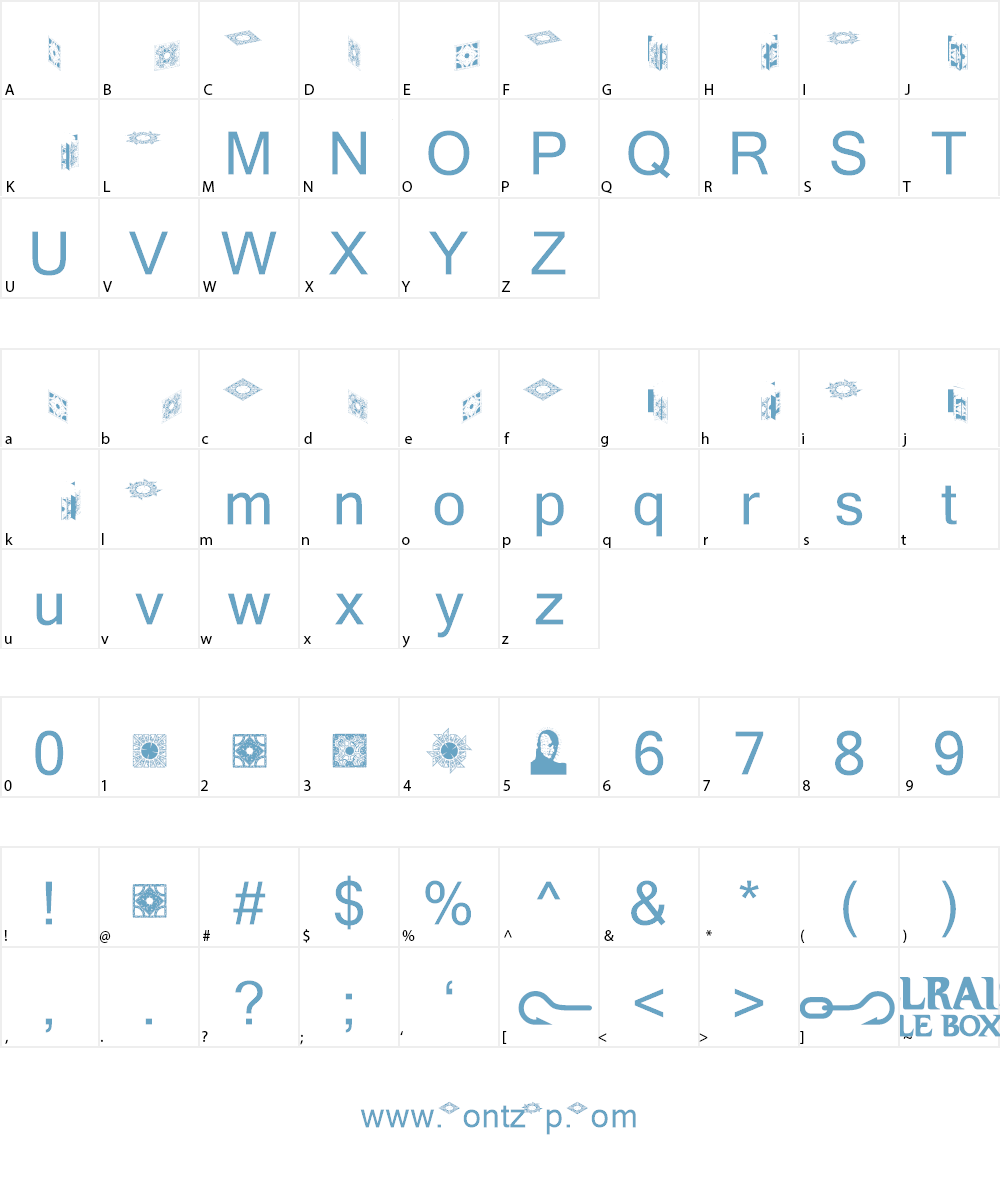 Hellraiser Puzzle Box Bats Font Character
