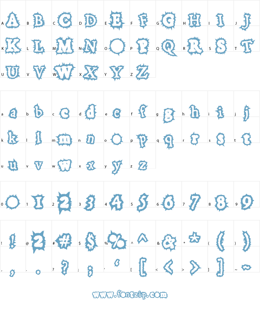 Hoary Gaut Font Character