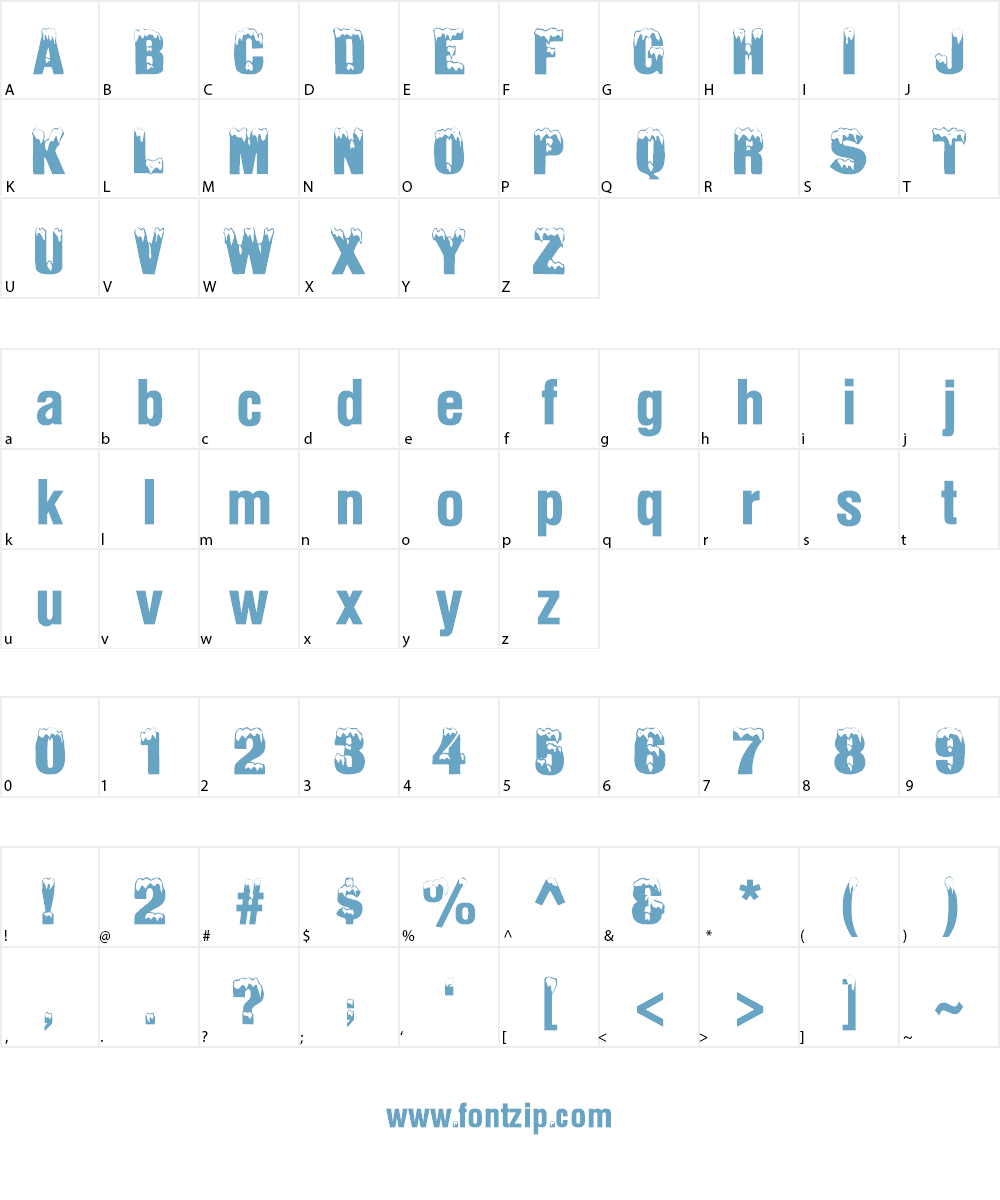 Ice & Snow Font Character
