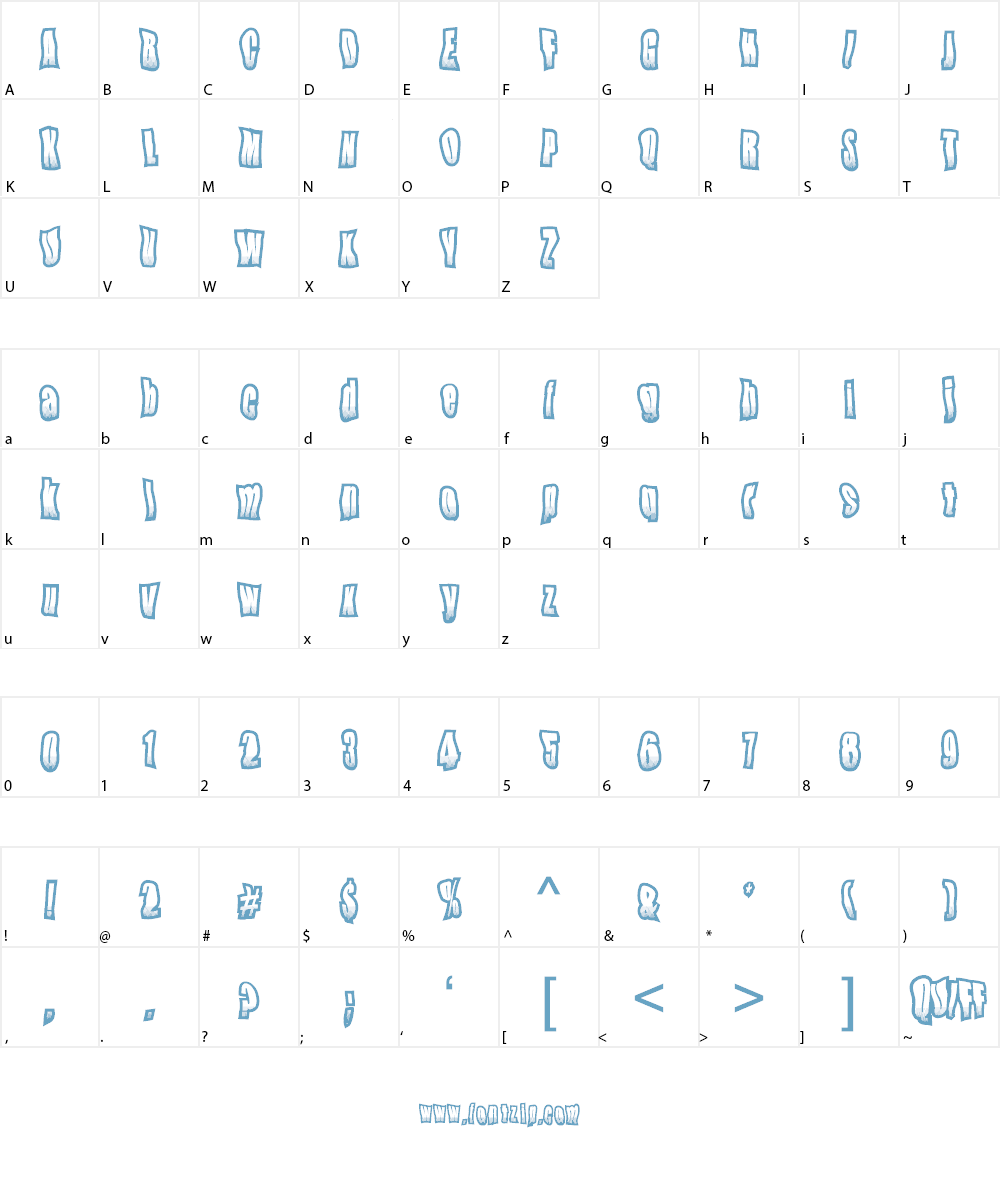 Quiff Font Character