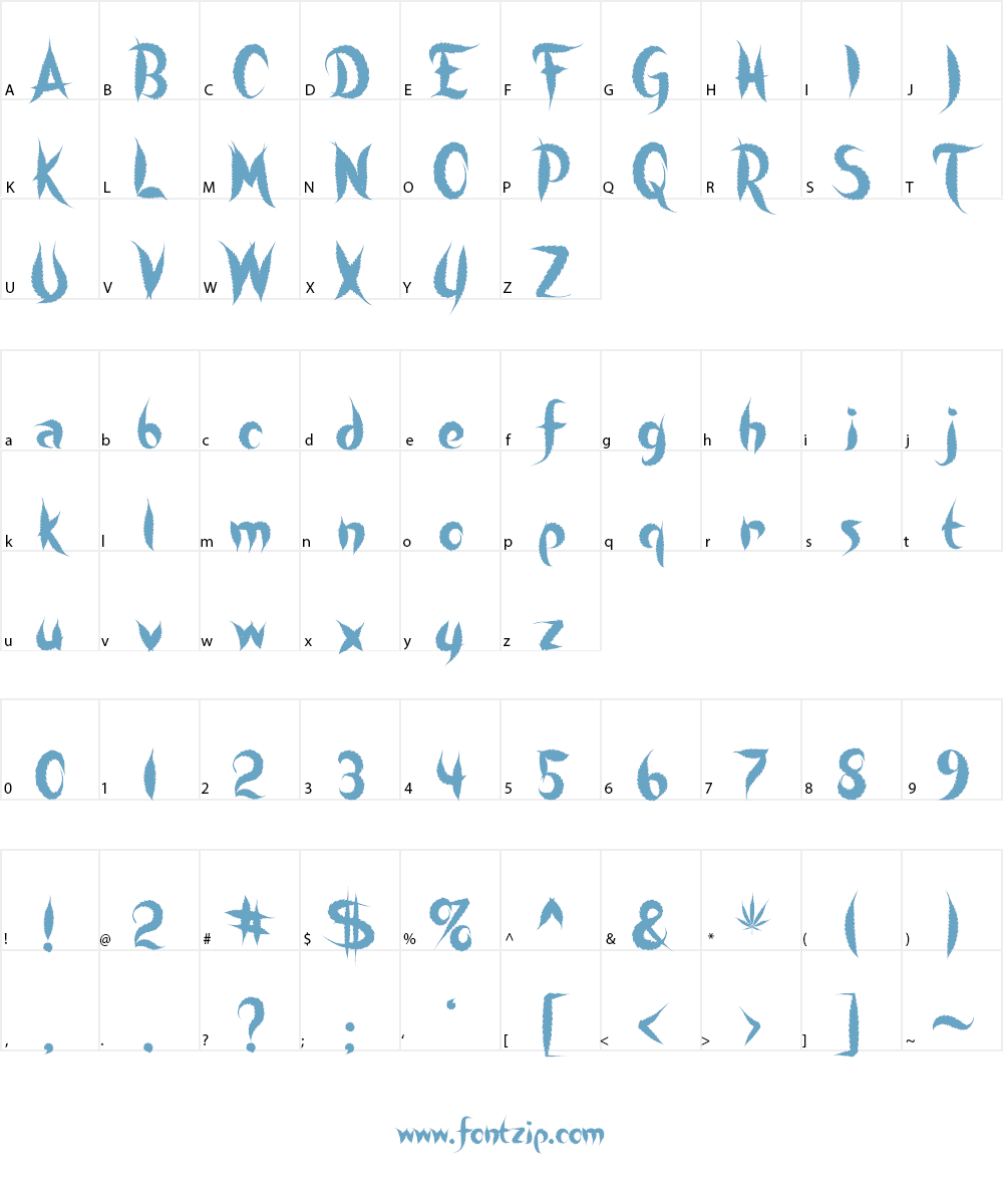 Sweet Leaf Font Character