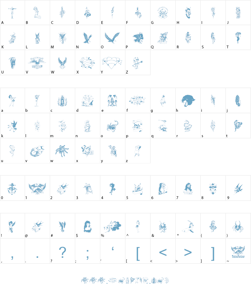 Tattoo Parlour Font Character