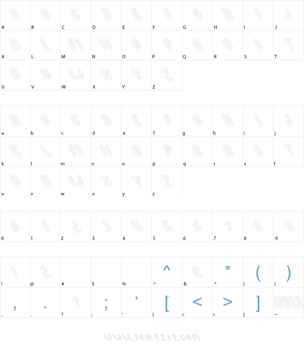 Topple Font Character