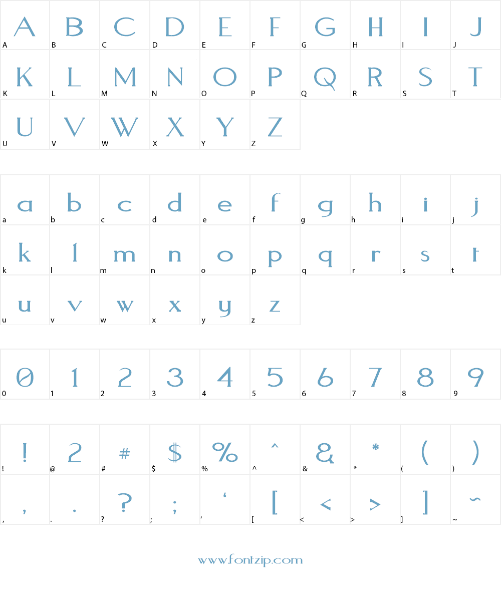 Aquaduct Font Character