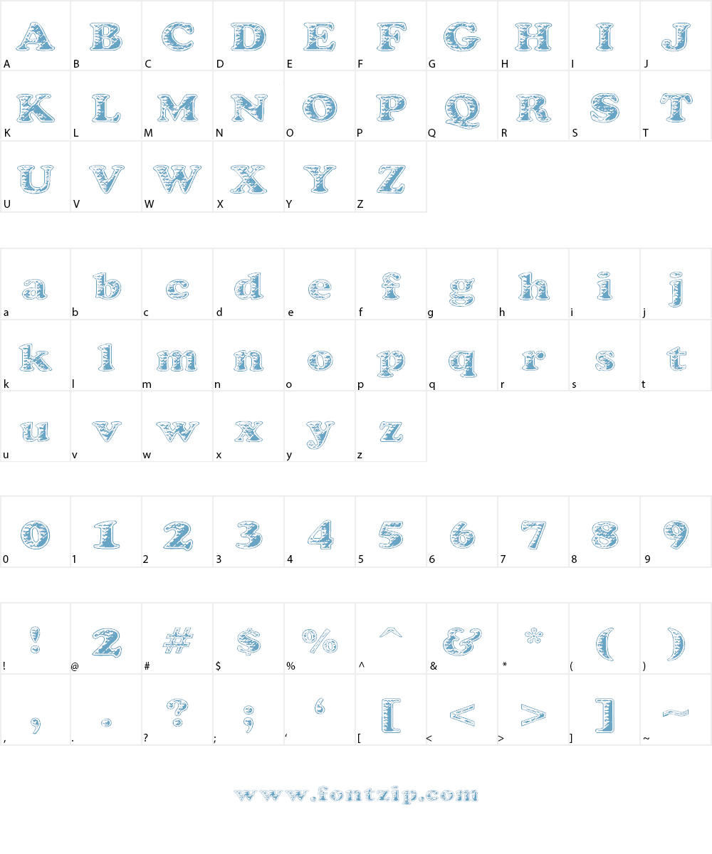 Battered Cooper Font Character