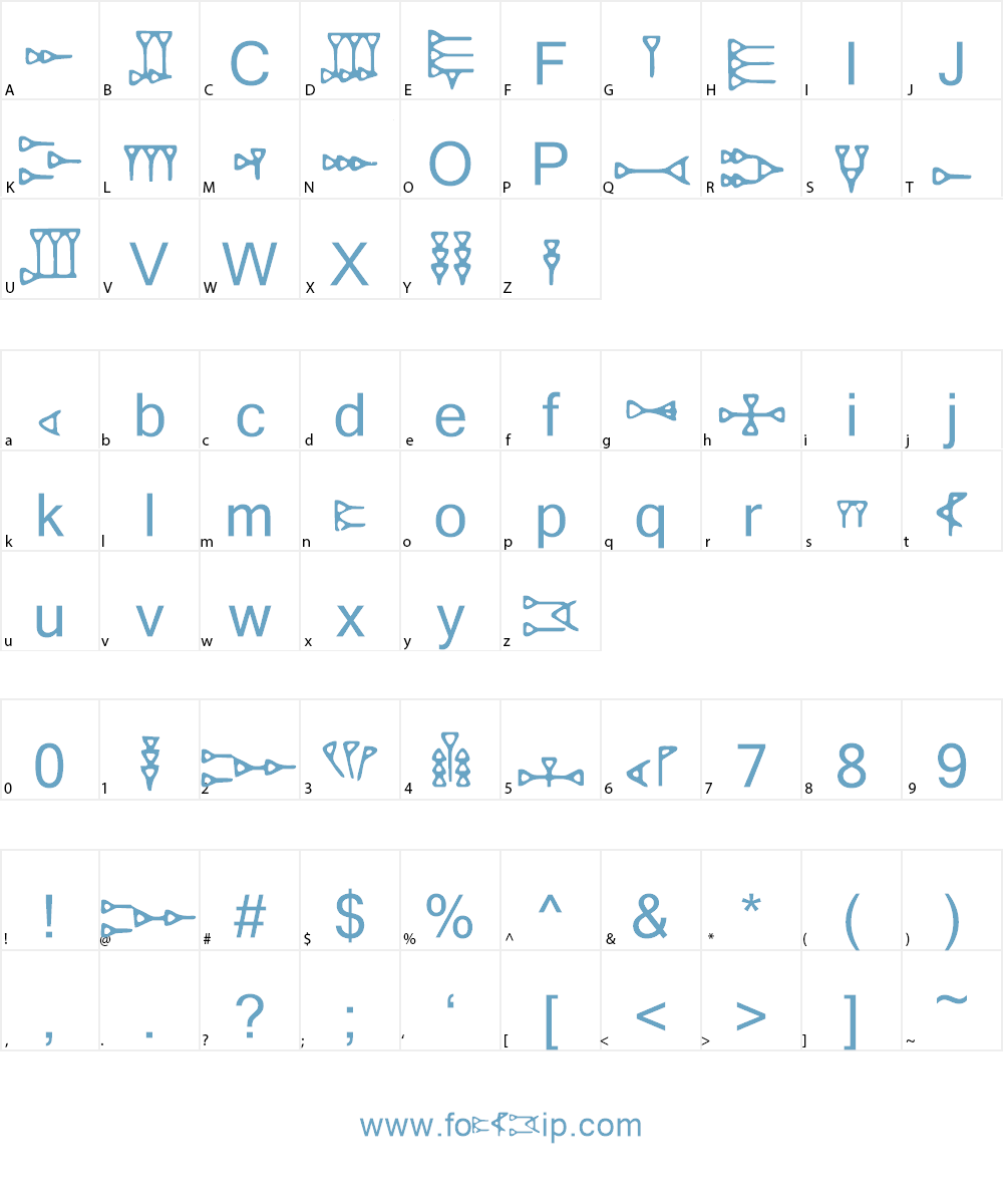 DH Ugaritic Font Character