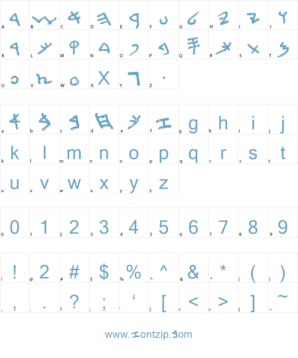 First Temple Font Character