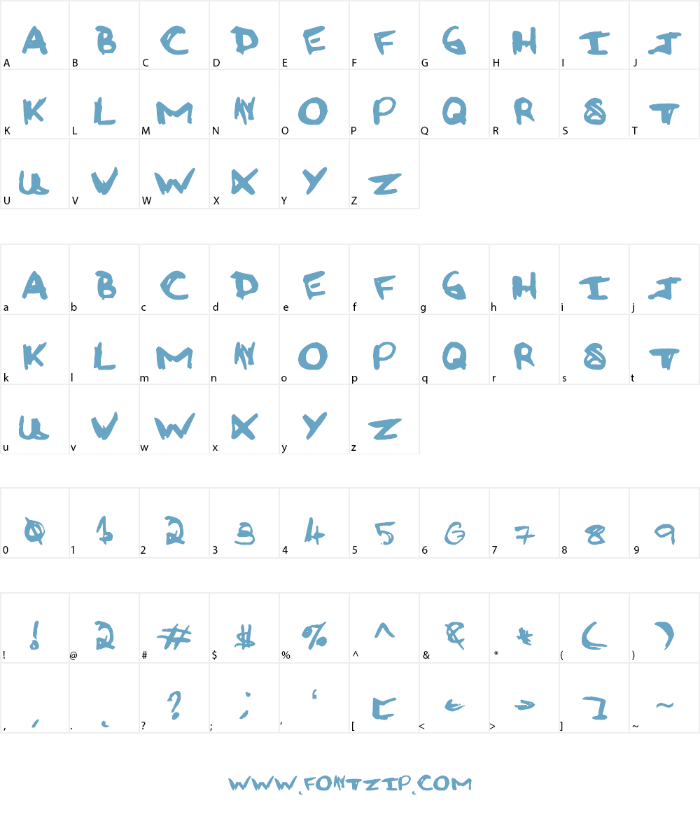 Rough Graffiti Font Character