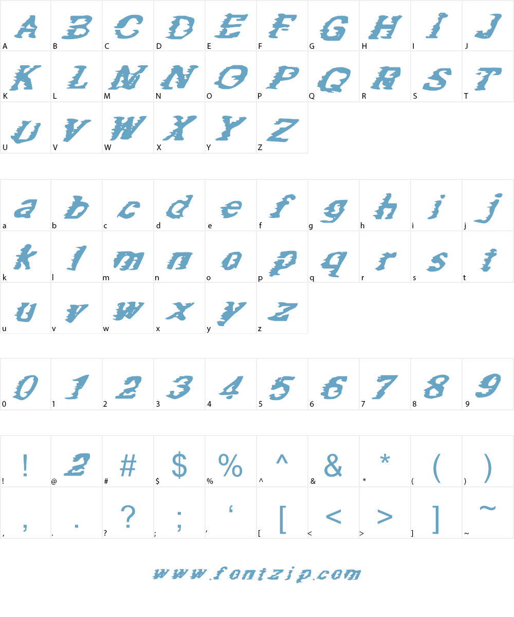Speed of Oatmeal Font Character