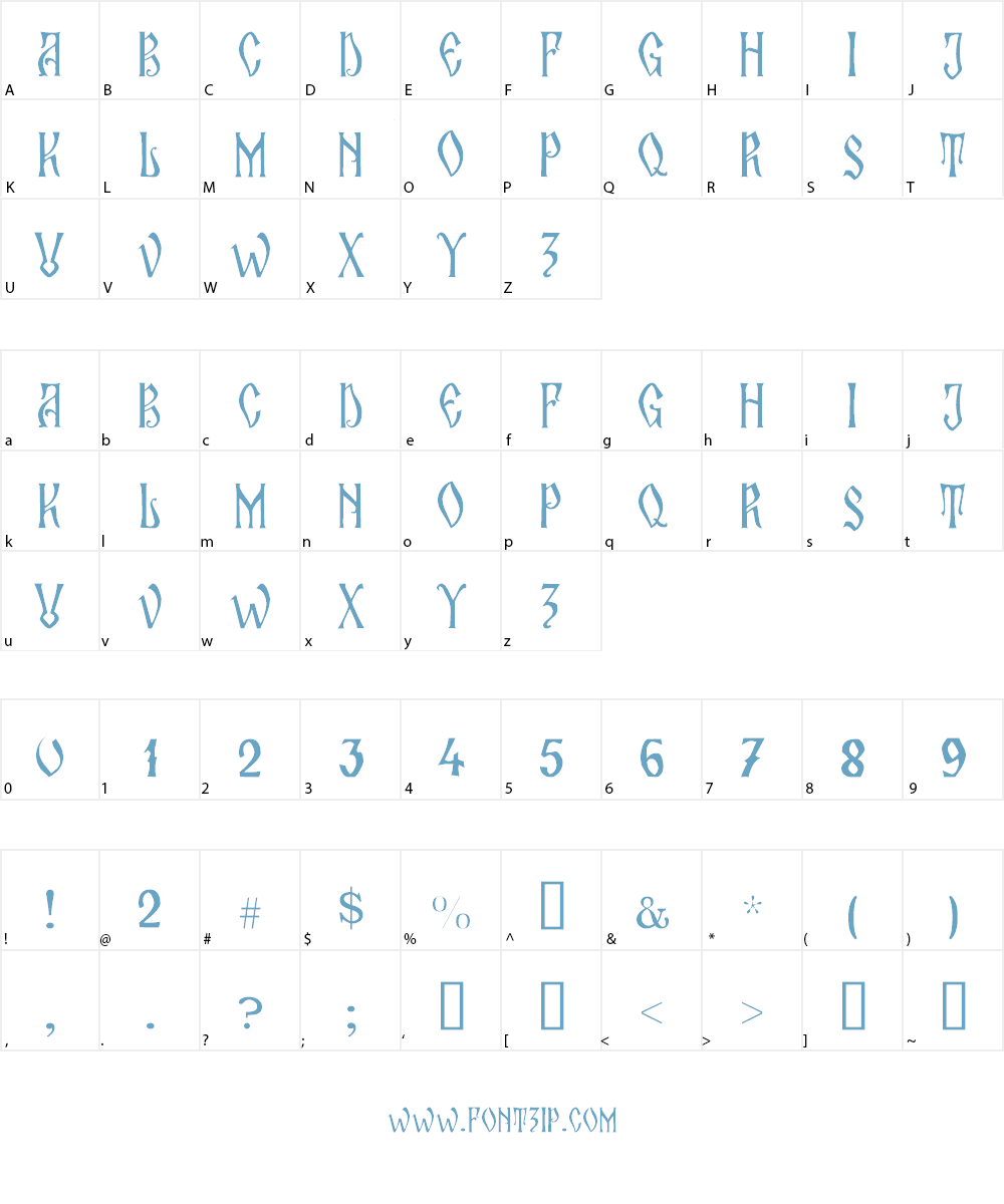 Zamolxis II Font Character
