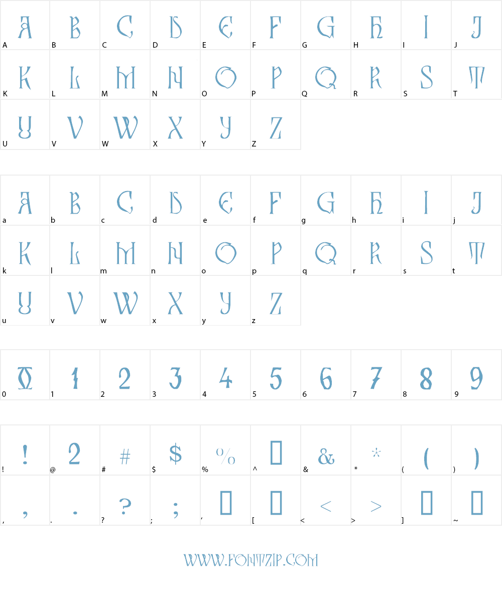 Zamolxis III Font Character