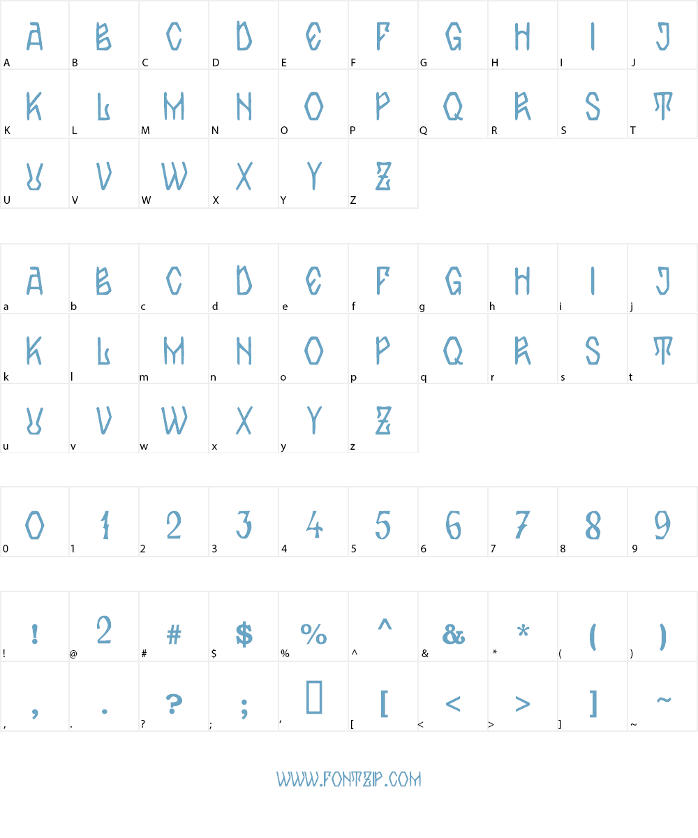 Zamolxis IV Font Character