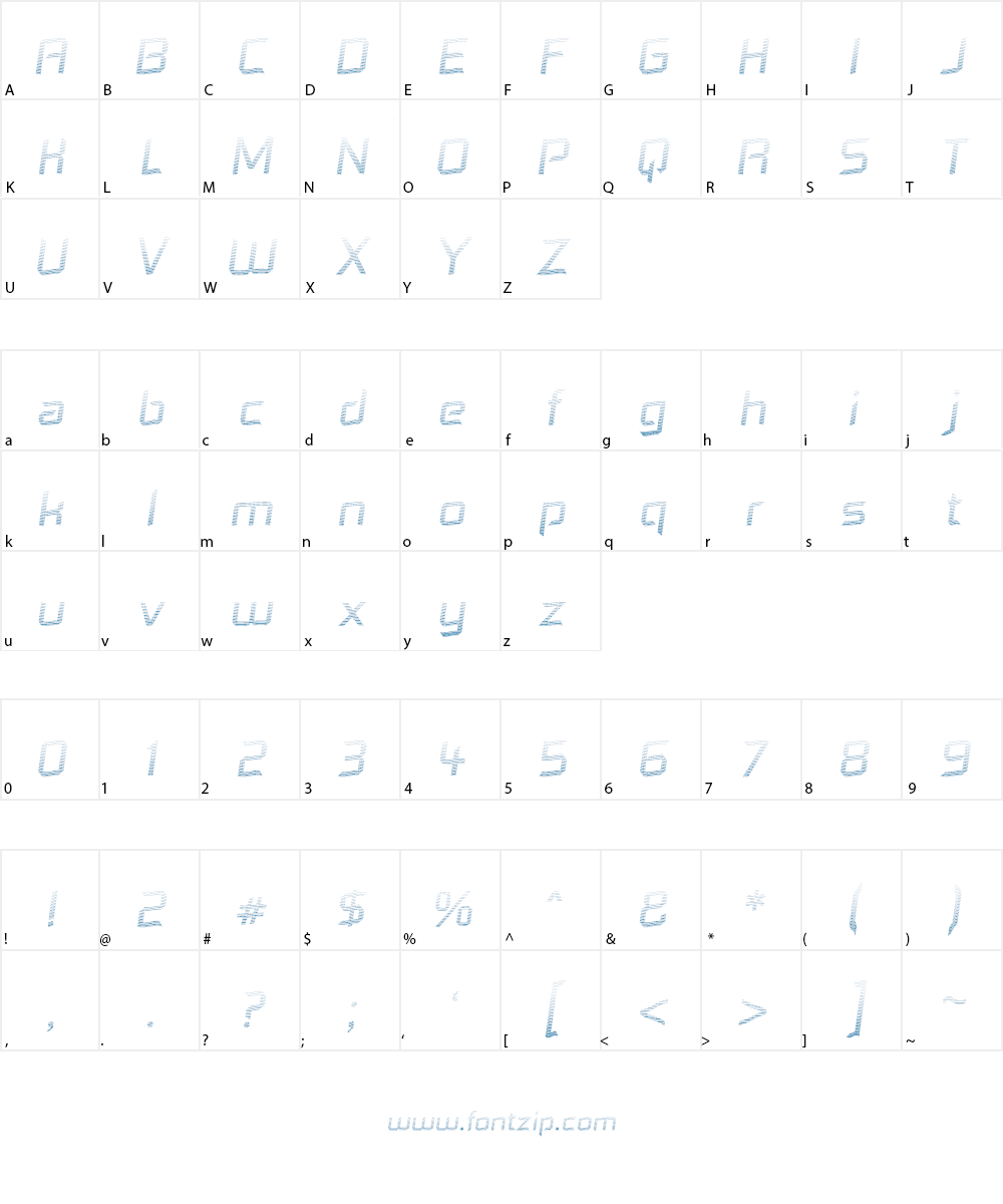 Dennis Hill Speeding Font Character