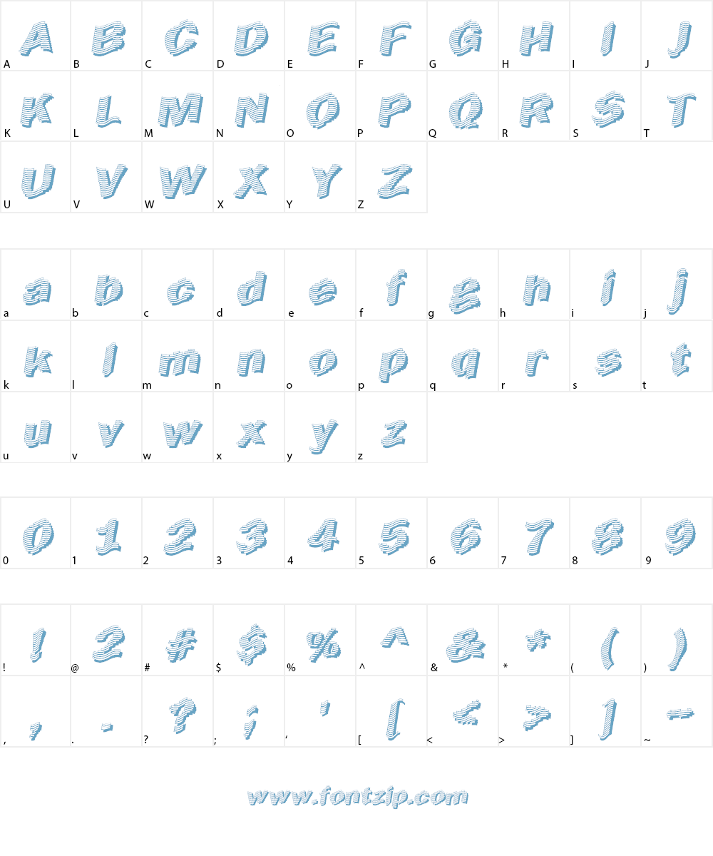 Early Tickertape Font Character