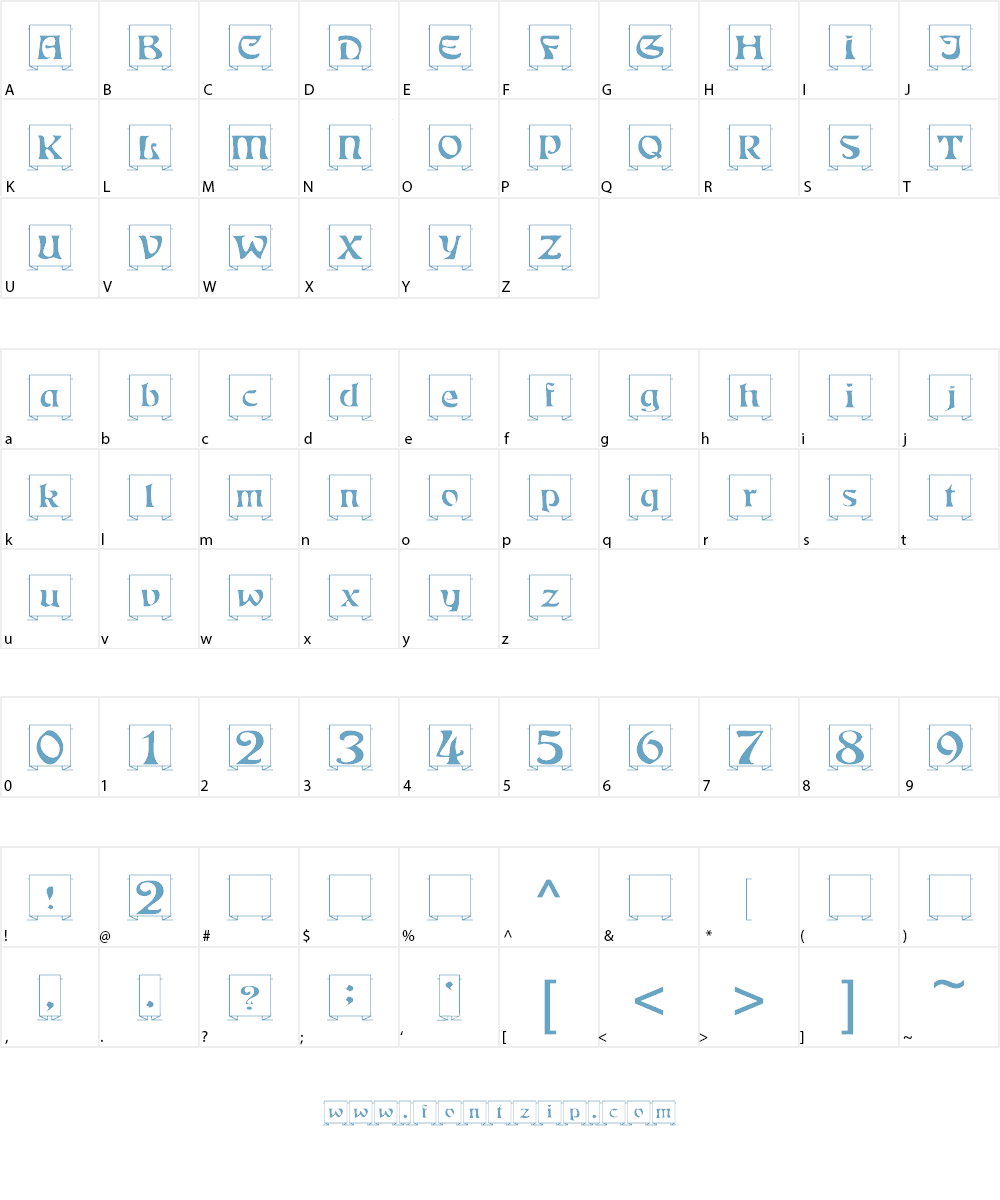 Fanfold Font Character