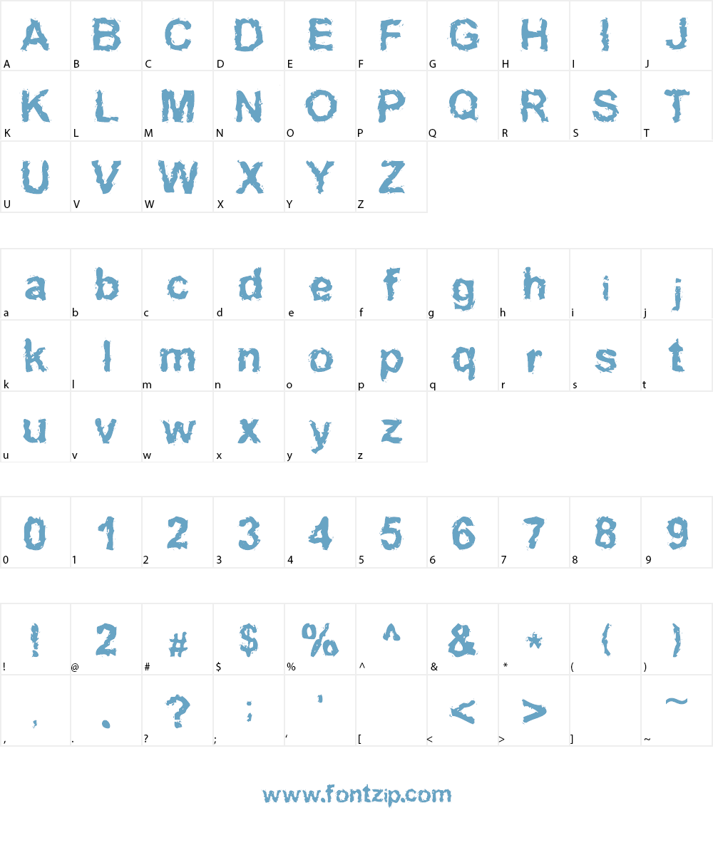 Inked Font Character