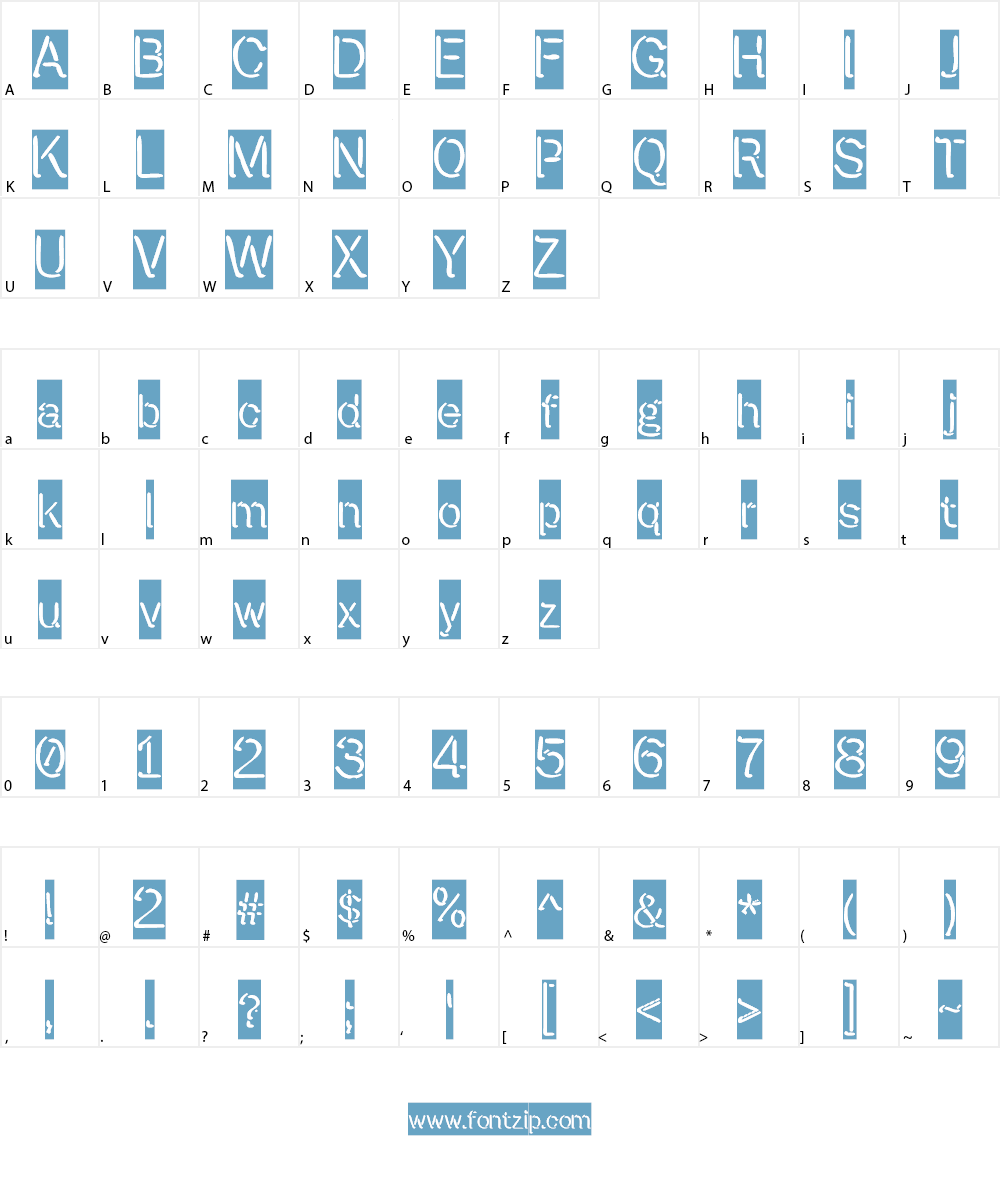 Presstape Lite Font Character