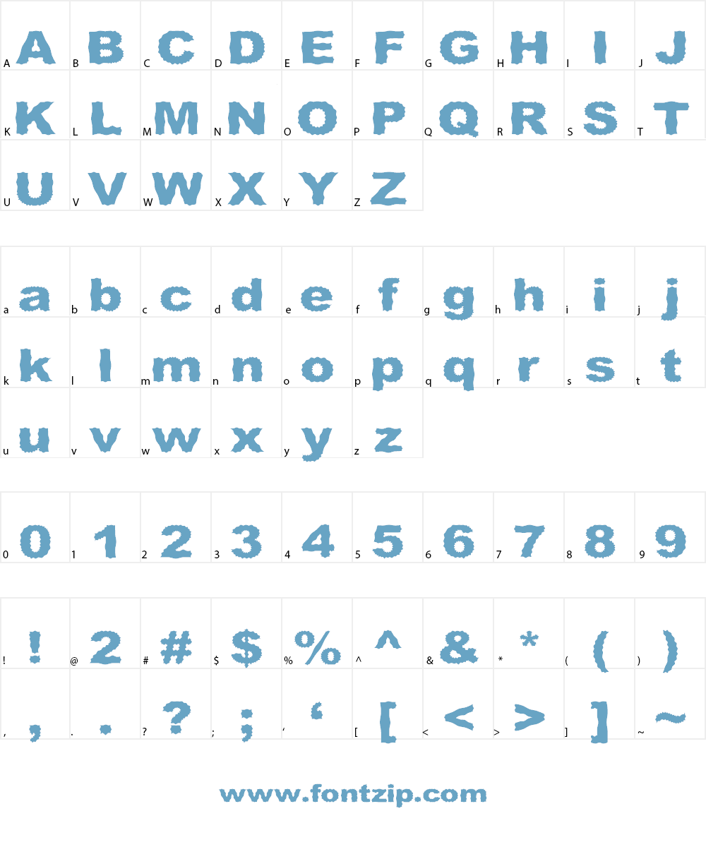 Roughhewn Font Character