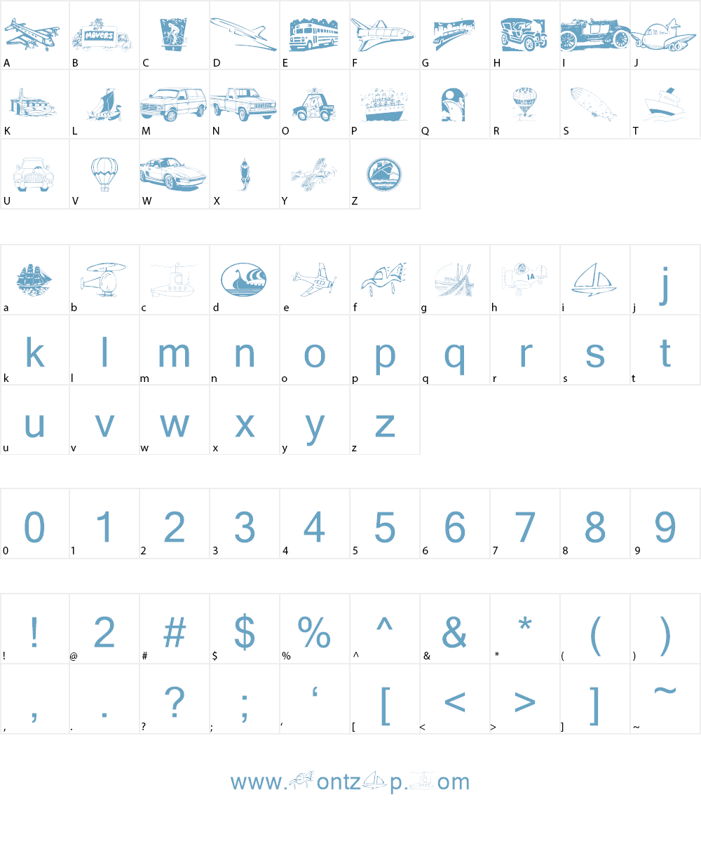 Vehicular Font Character
