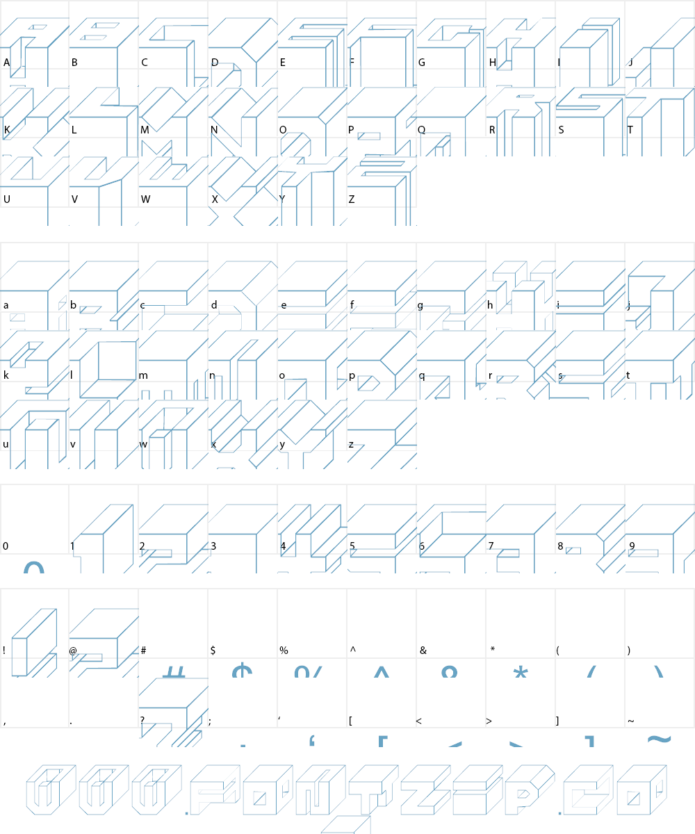 Cube Font Character