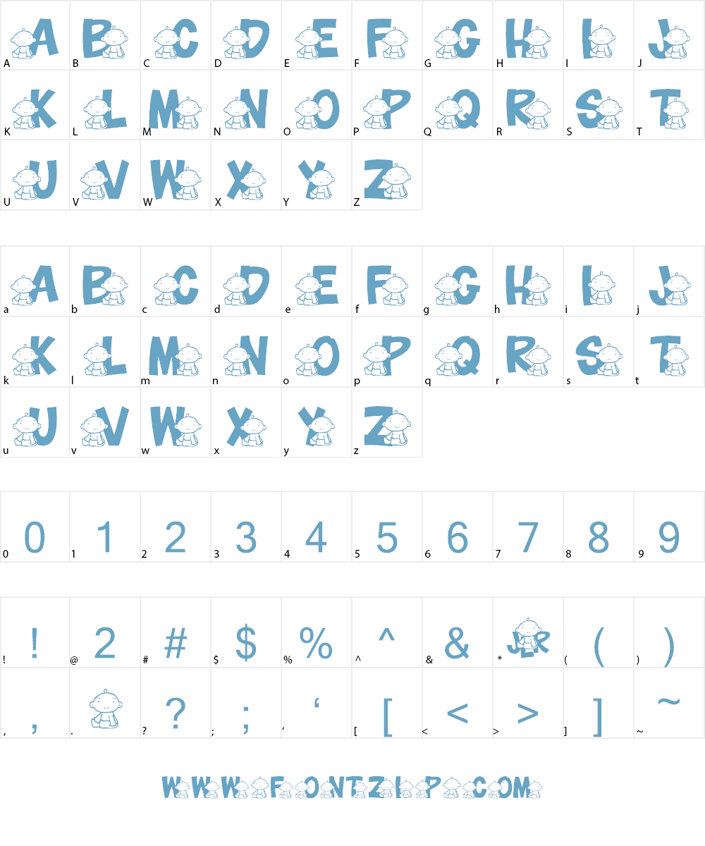 JLR Baby Font Character