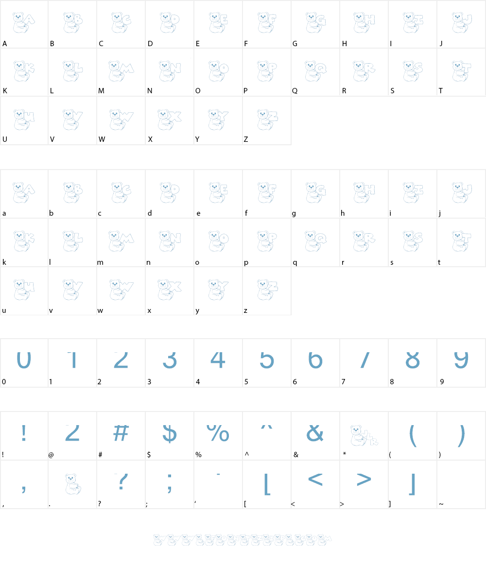 JLR Bearly There Font Character