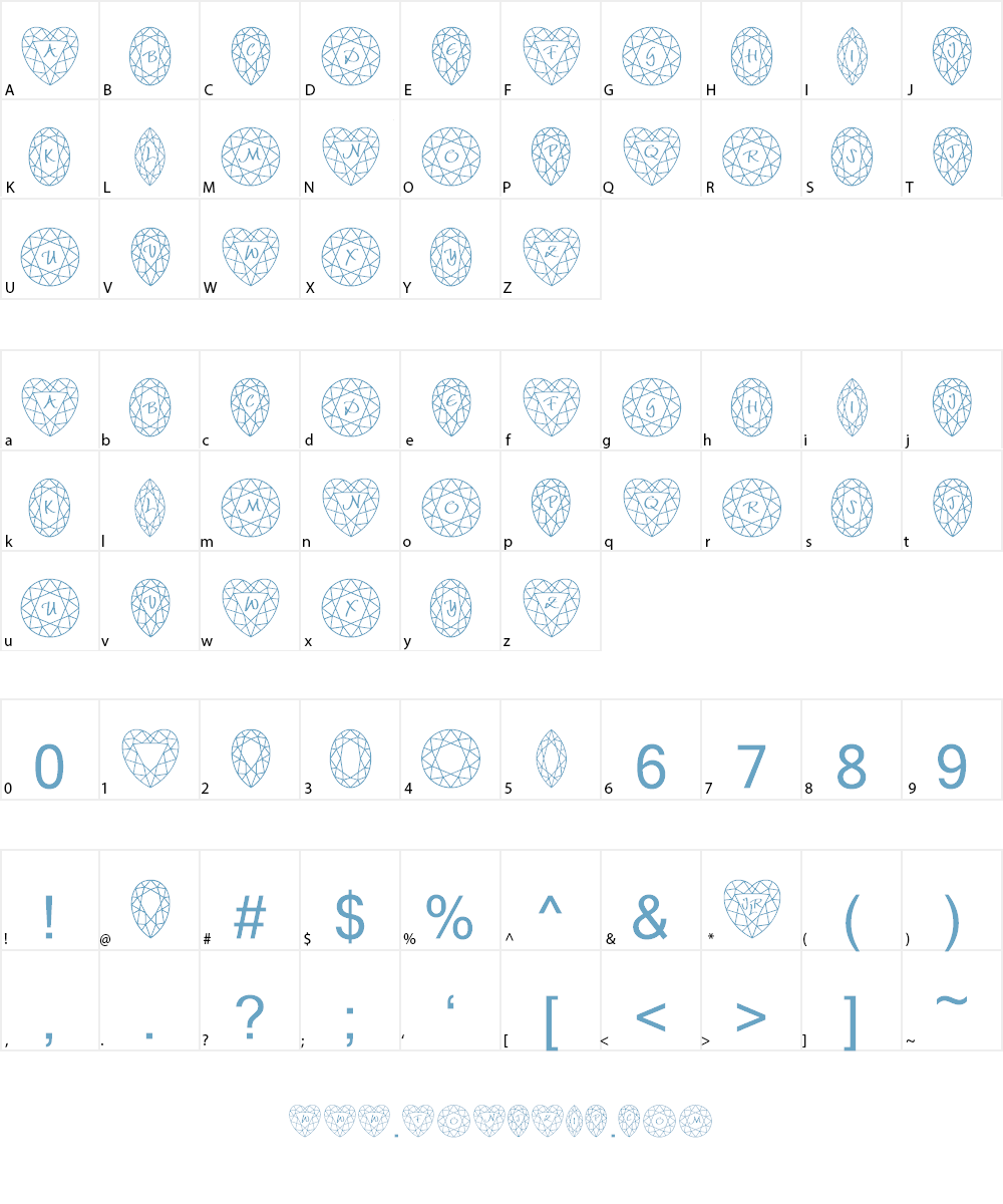 JLR Di's Gems Font Character