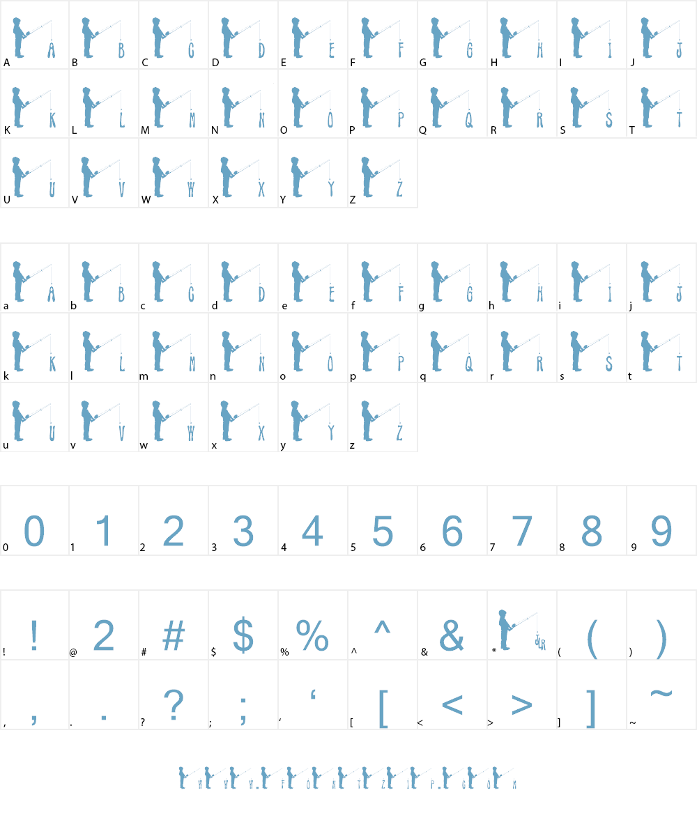 JLR Fishin' Hole Font Character