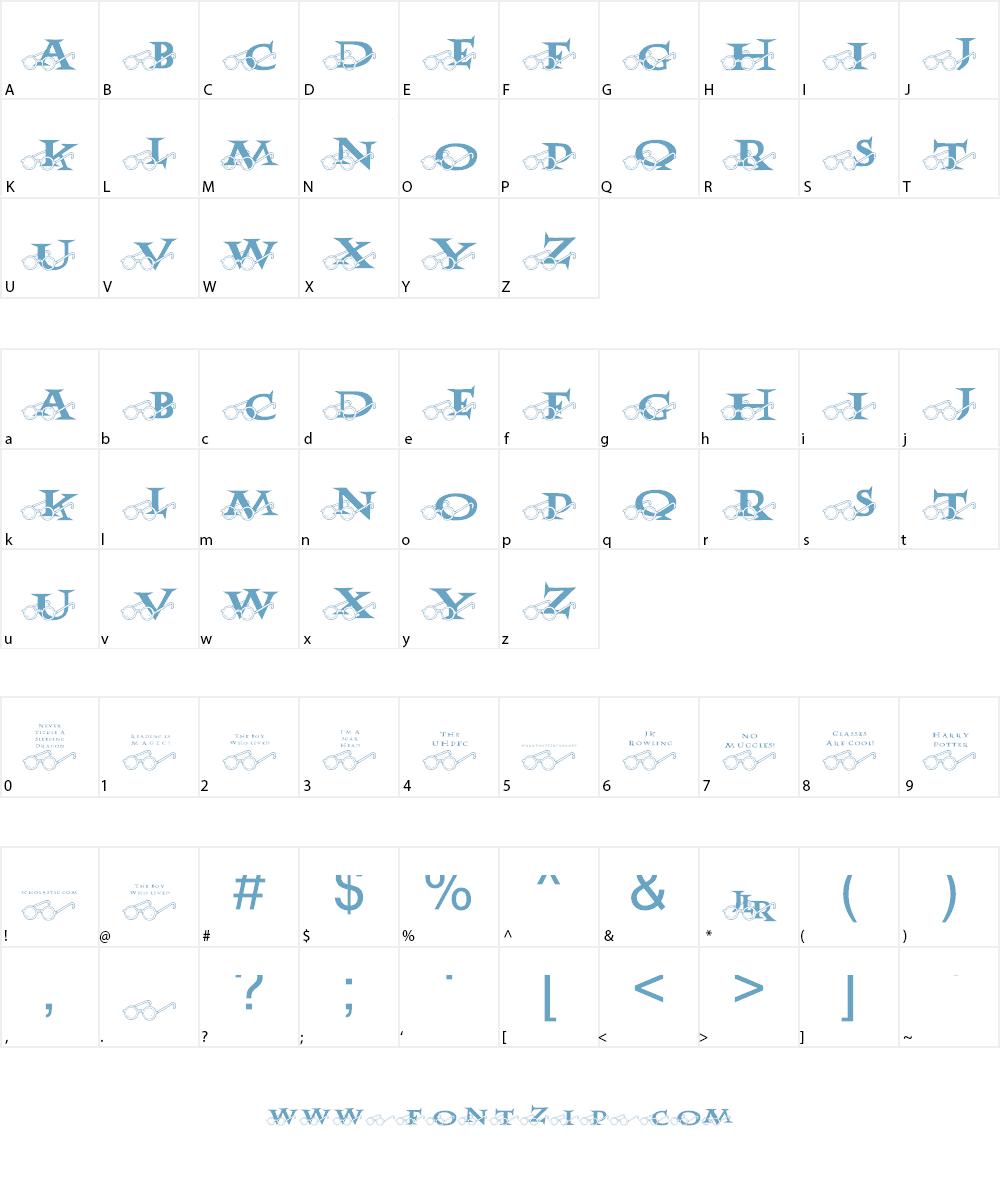 JLR Harry's Glasses Font Character