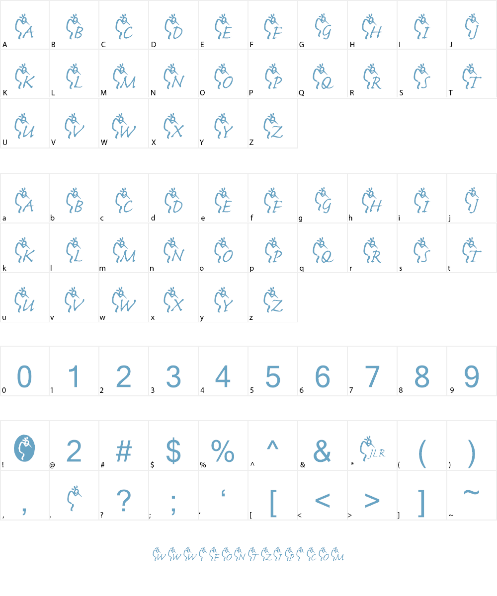 JLR Kokopelli Font Character