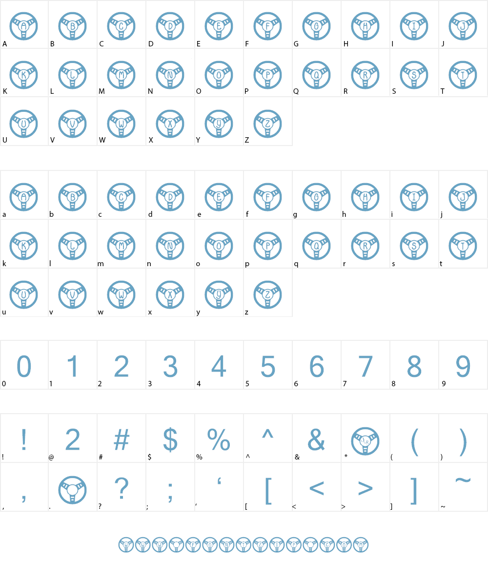 JLR Li'l Bit Drives Font Character