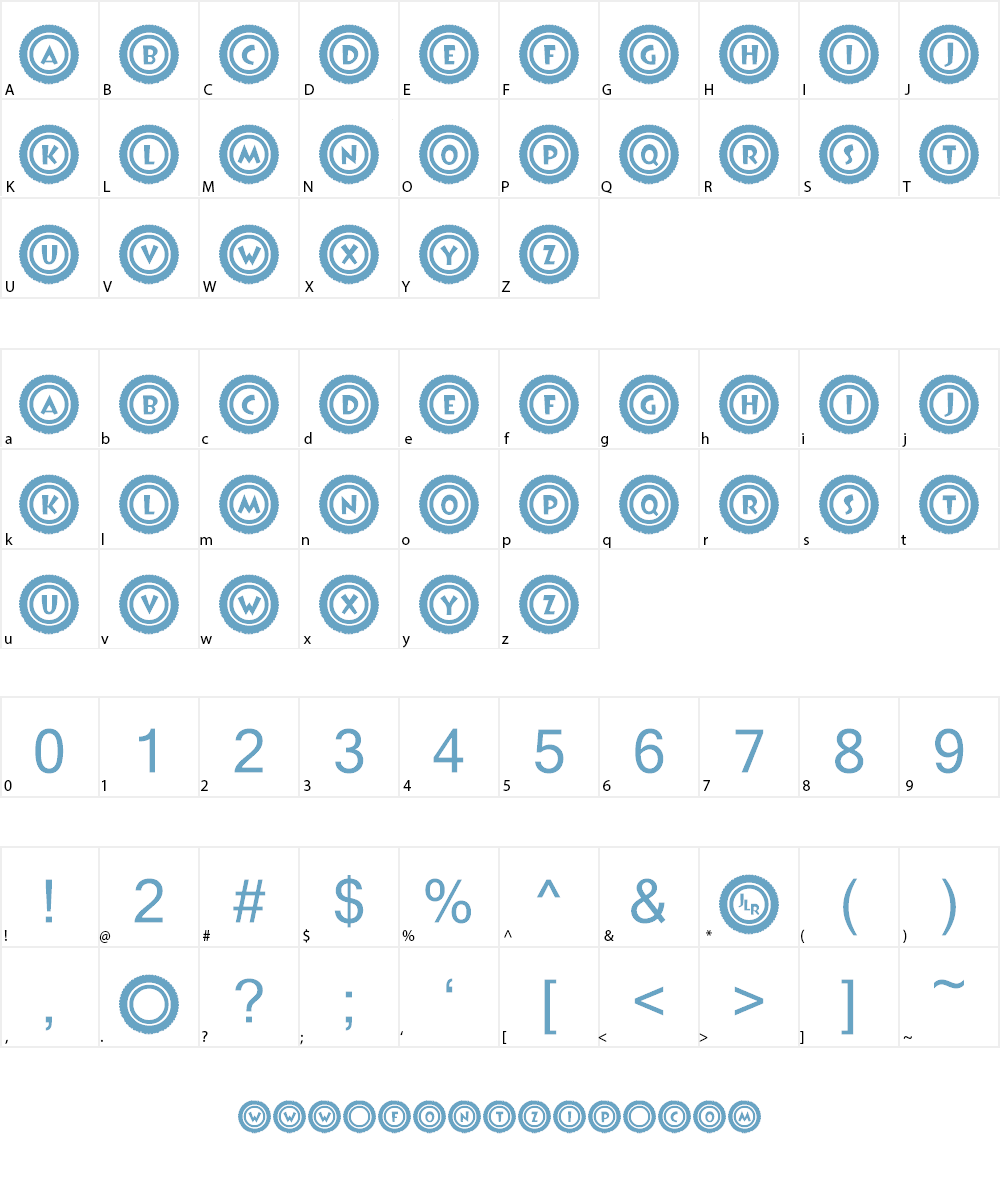 JLR Li'l Bit Tires Font Character