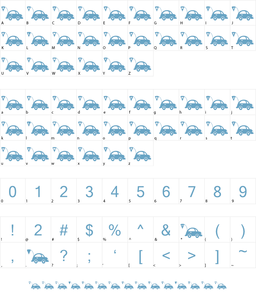 JLR Punch Buggy Font Character